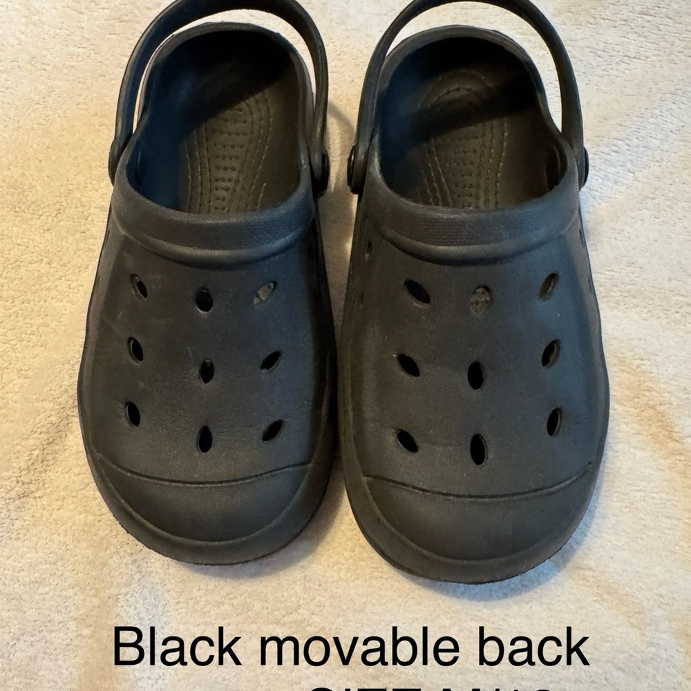 Kids Black Clogs with Movable Back Strap